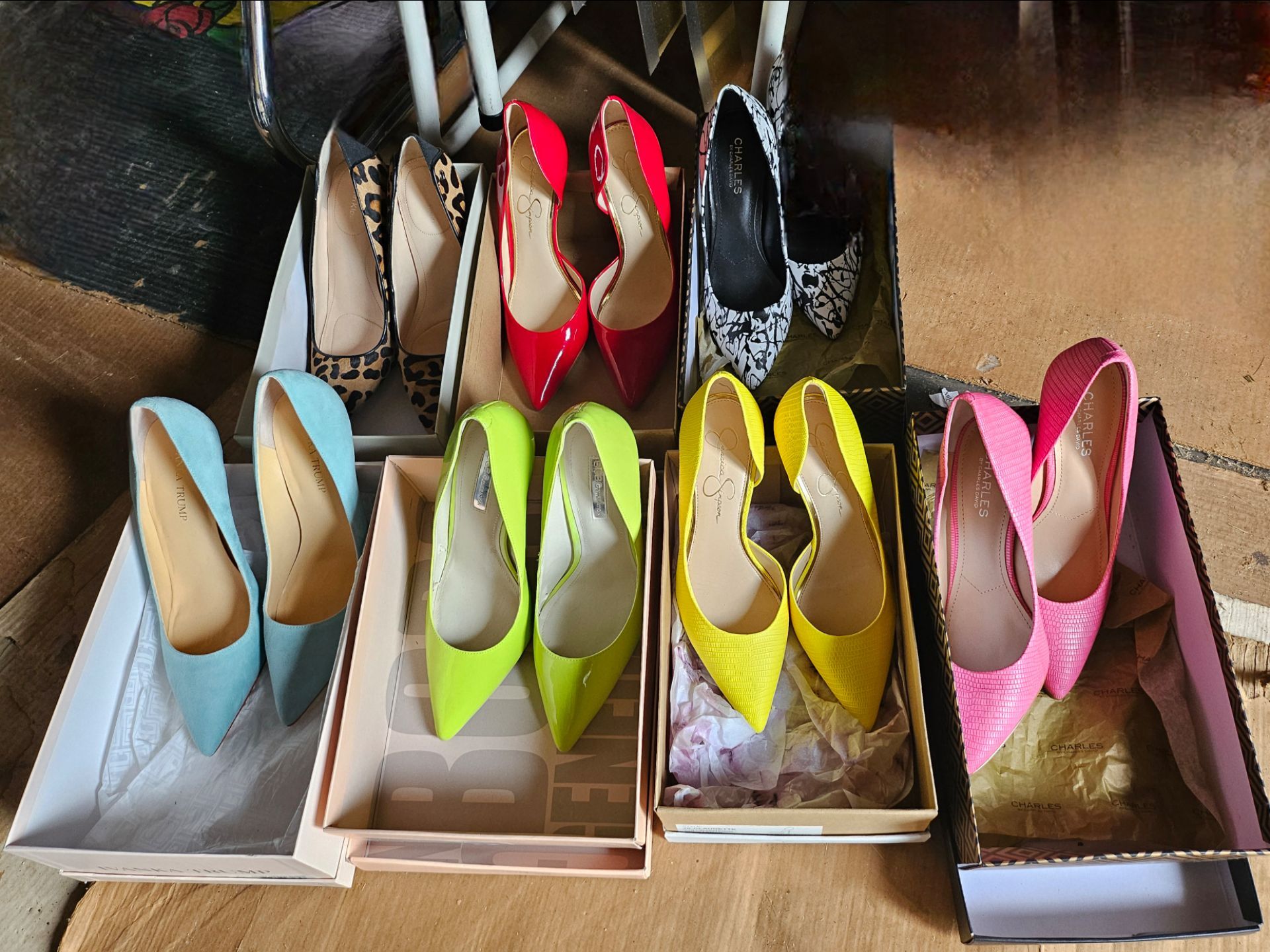 All Shoes are Approx 4" heels & size 9 . Prices vary . All in good Condition. Some slightly worn. All with boxes All https://offerup.com/redirect/?o=