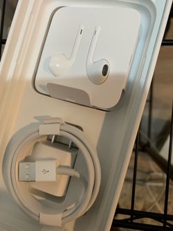 iPhone charger and headphones