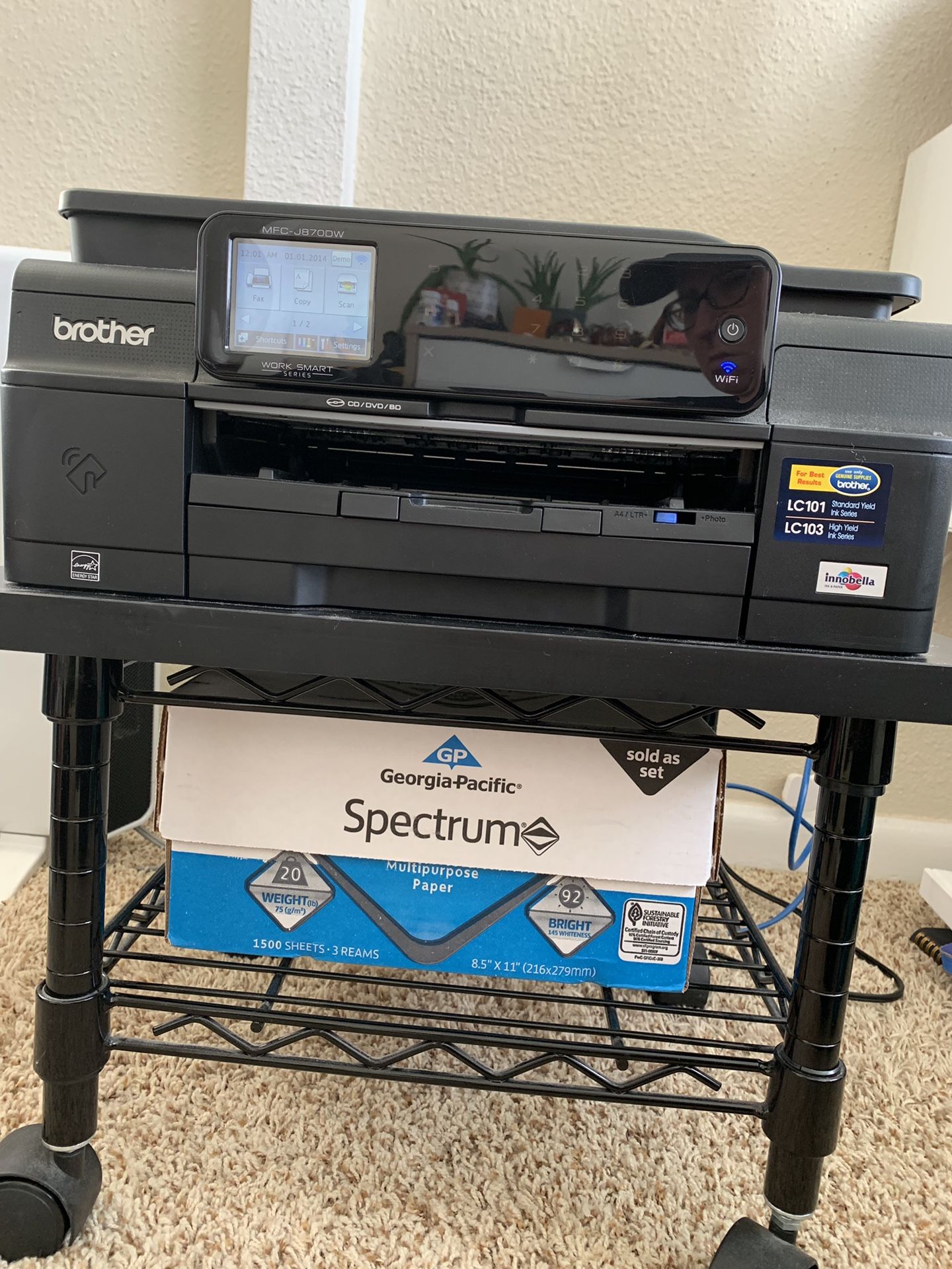 Brother MFCJ870DW Wireless Color Inkjet Printer with Scanner, Copier