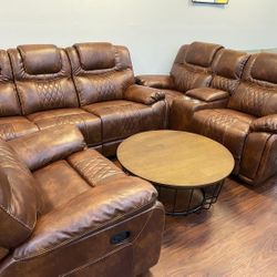 Santiago Two Piece Sofa, Loveseat, Reclining Living Room $999