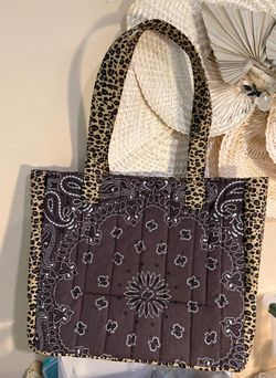Quilted paisley Tote Bag