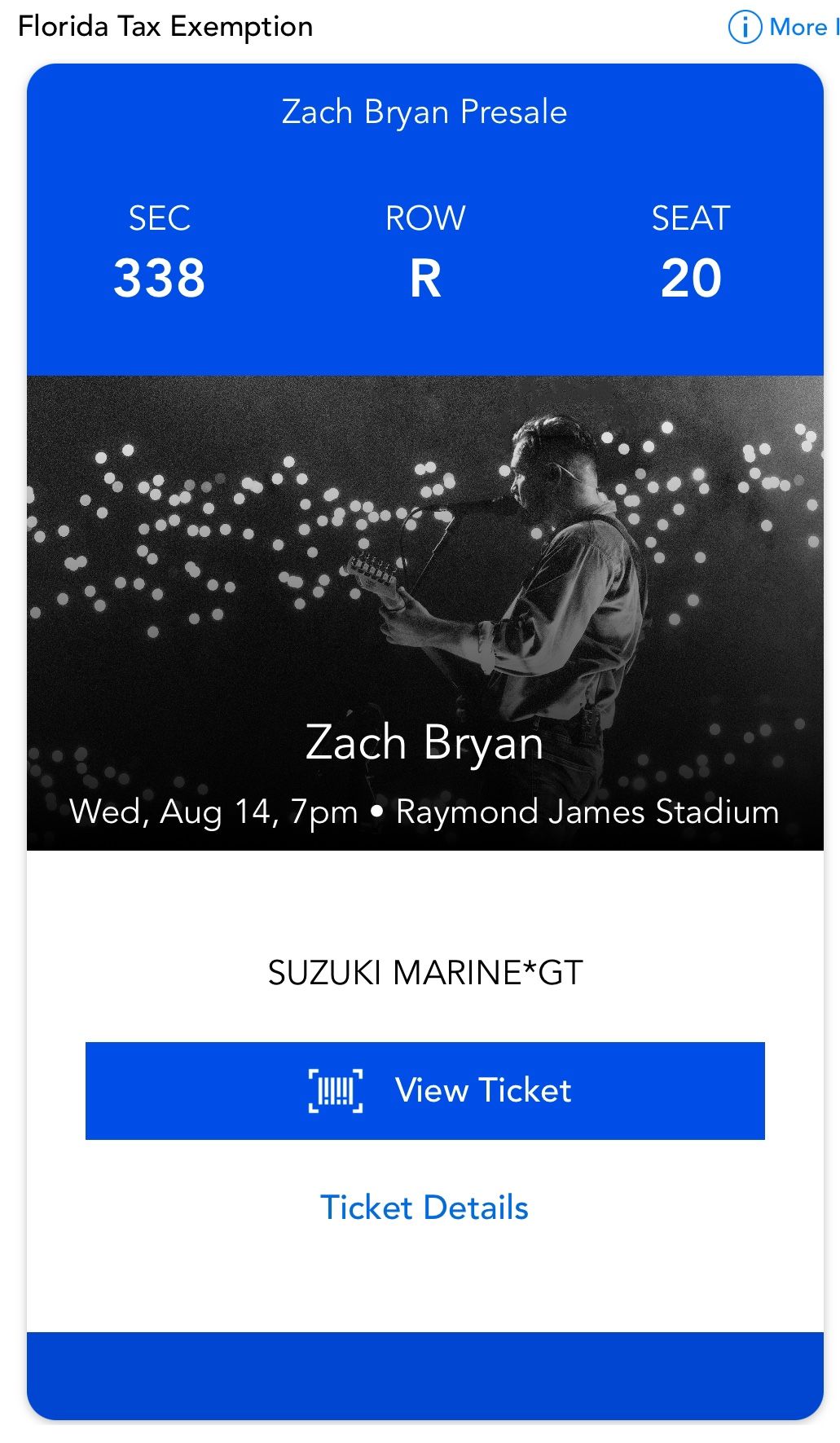 Zach Bryan Tampa Tickets