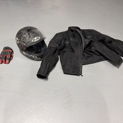 Motorcycle Riding Gear – Jacket, Gloves, Helmet (Bundle or Separate)