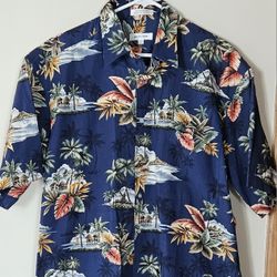 Large Pierre Cardin Mens Floral Hawaiian Shirt