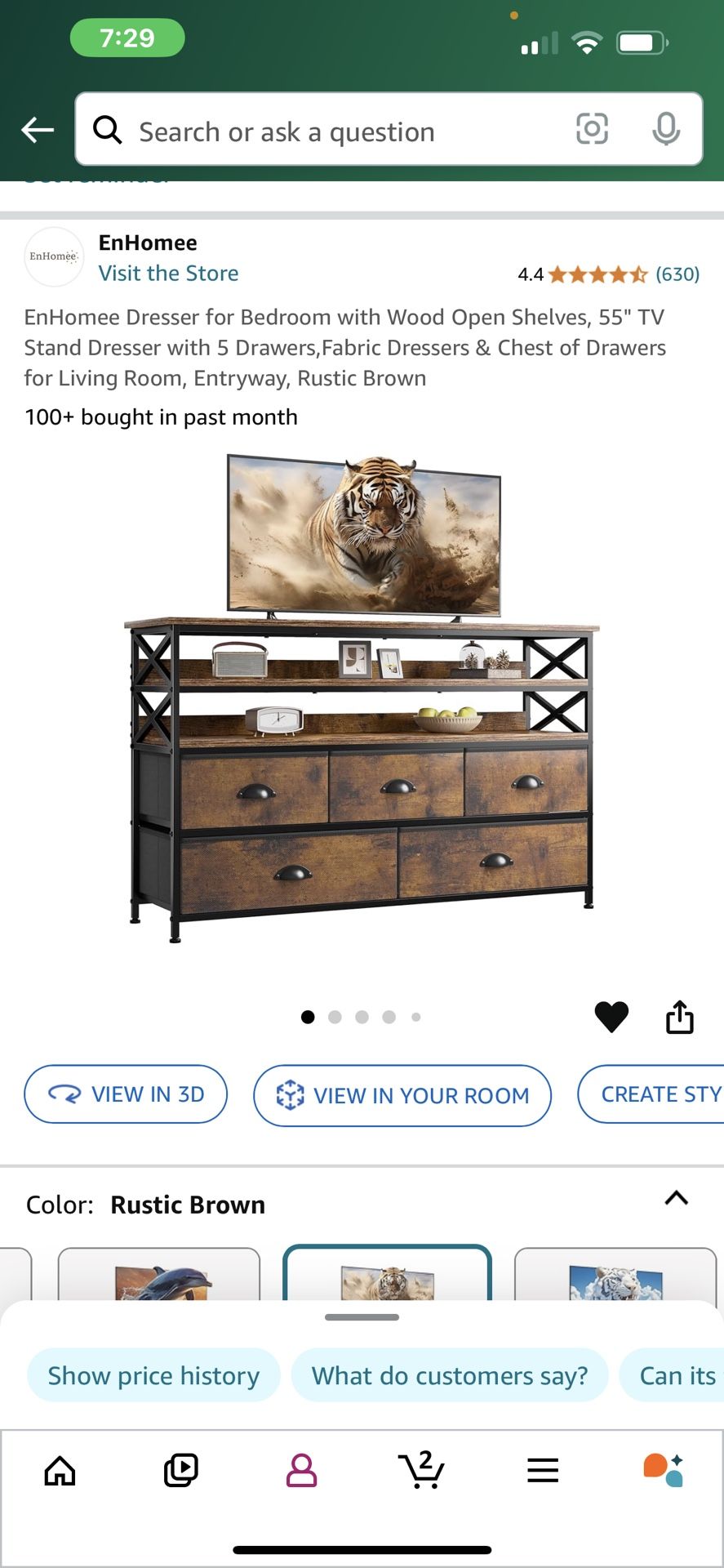 NEW STILL IN THE BOX TV STAND/ DRESSER WITH 5 DRAWERS FOR 55-65 INCH TV’S!