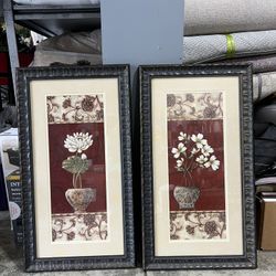 Two Floral Picture Frames (15x26H”)