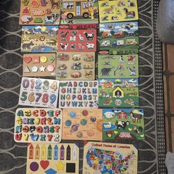 17 Wooden Puzzles – Melissa & Doug – Excellent Condition!