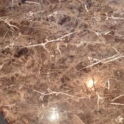 Brown Marble Top Coffee Table With Two Matching End Stands