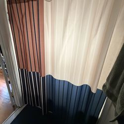Color Block Line Abstract I Boho Rustic Shower Curtain
