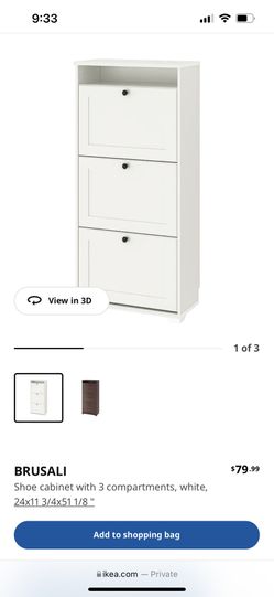Brusali shoe cabinet white sale