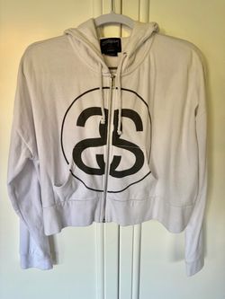 Stussy SS Link Zip-Up cropped Hoodie Large