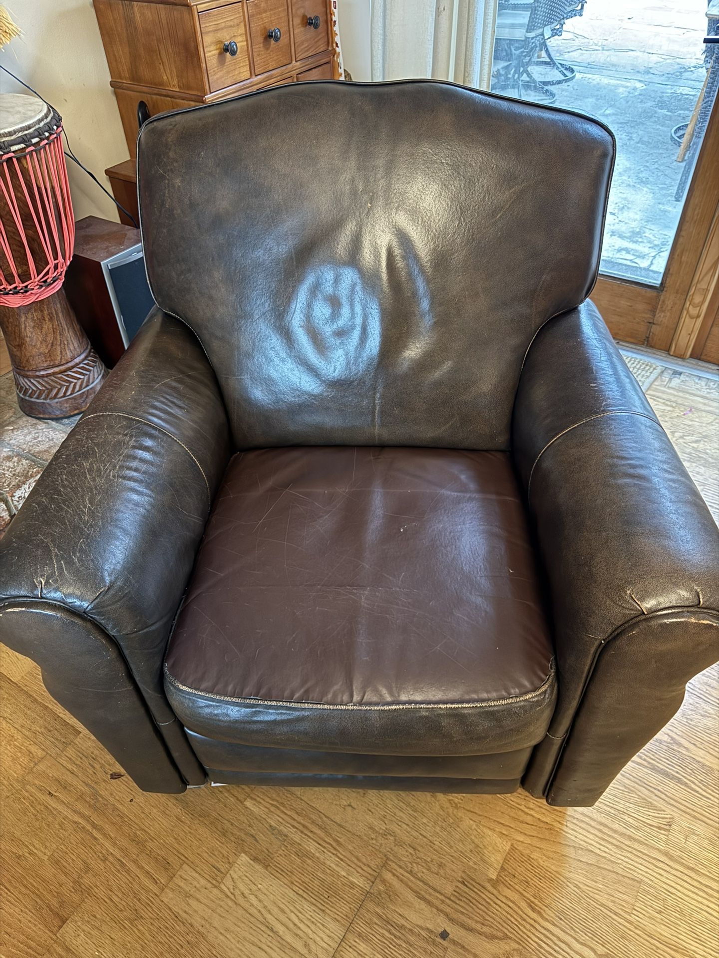 Brown Leather Recliner - Used & free