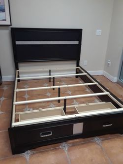 Queen platform bed frame box spring not