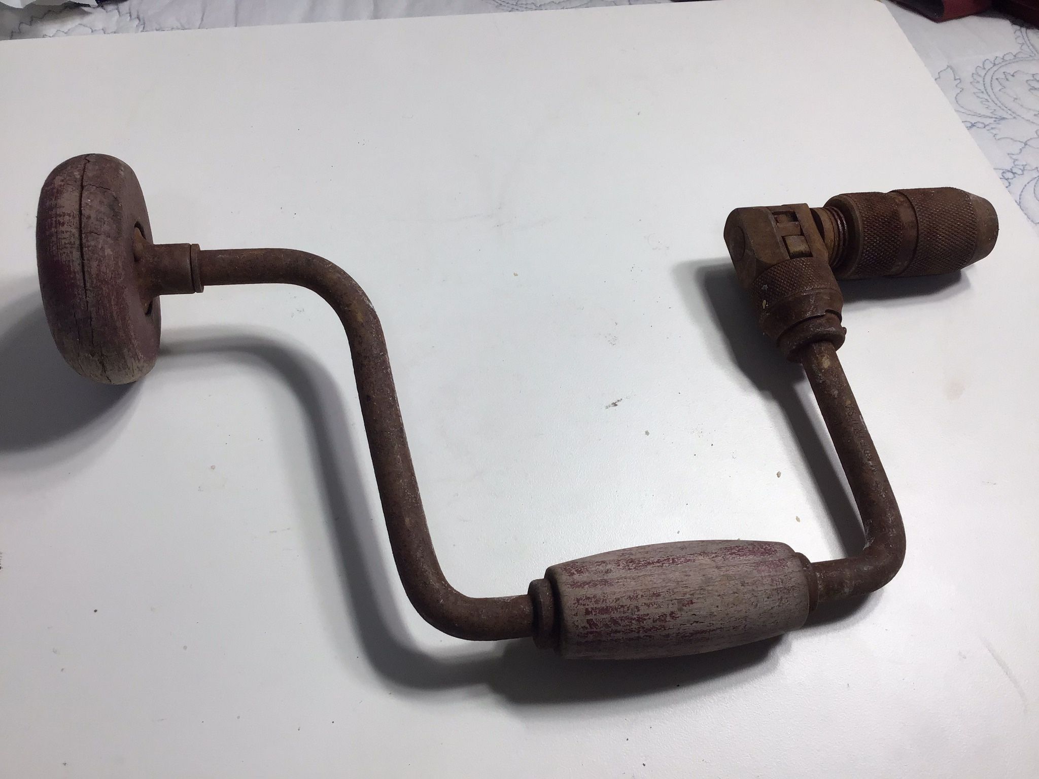 VINTAGE  HAND BRACE DRILL AUGER  CARPENTER DRILL MADE IN U.S.A