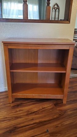 Wood Bookcase with Two Shelves