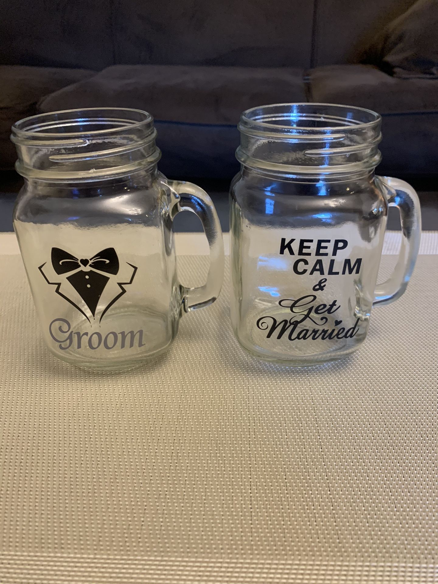 Groom and Keep Calm & Get Married MasonJar-Handles