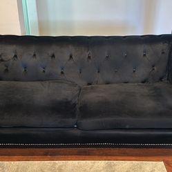 black velvet couch & loveseat 