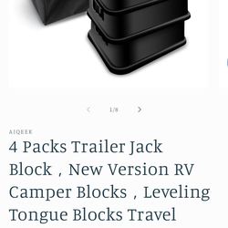 4 Packs Trailer Jack Block，New Version RV Camper Blocks，Leveling Tongue Blocks Travel TrailerRV Camper Stabilizer Any Jack，Post,Foot|Supports up to 25
