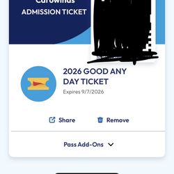 Carowinds Six Flags Ticket 
