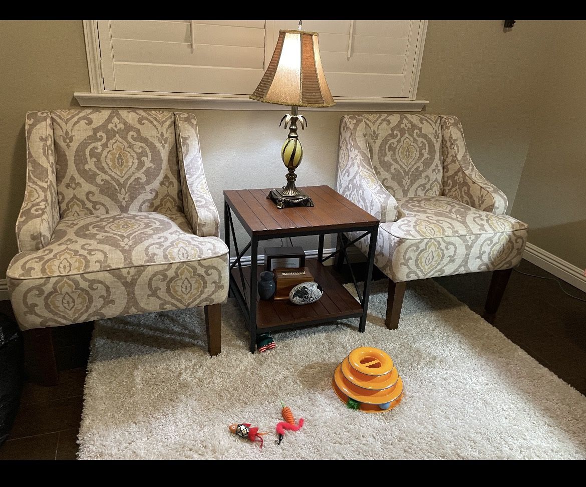 Two Chairs and End Table