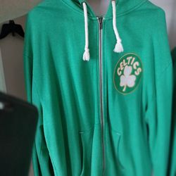 Mitchell And Ness Celtics Zip Up Sweatshirt 