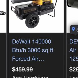 DeWalt 140,000 btu/h 3000 sq ft Heater 