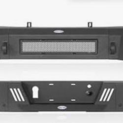 Hooke Road Parachoques Front & Rear negro de acero F150 con placa de cabrestante + parachoques trasero para Ford F-150 2009 2010 2011 2012 2013 2014 