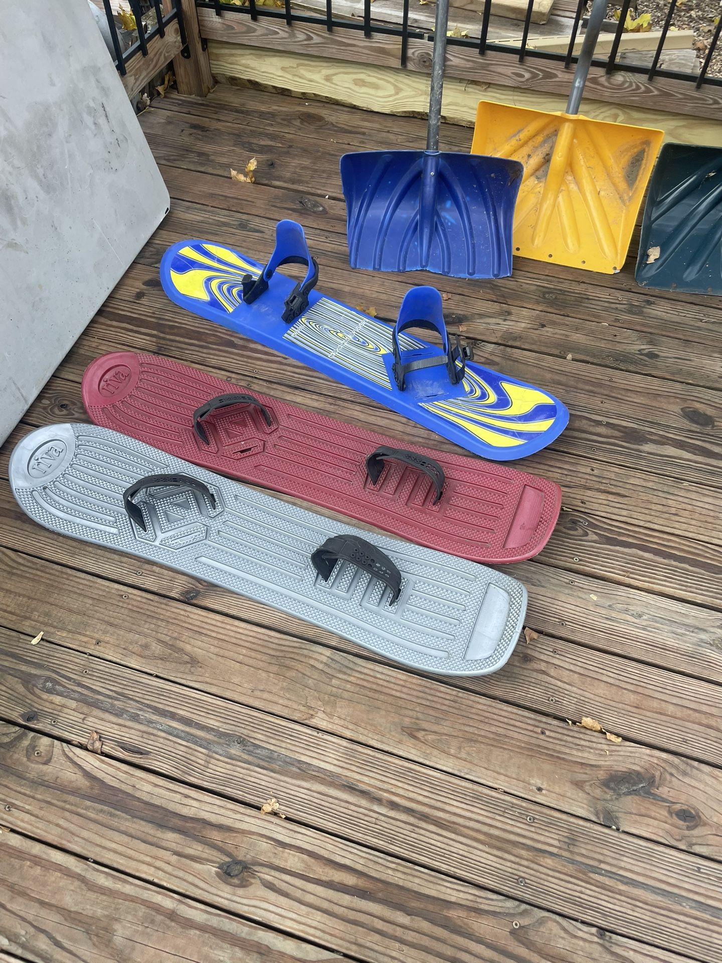 Plastic Snow Boards, 2- Riva, one is Little Ripper $10 each , all for $25