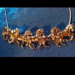 5 Running Horses Necklace