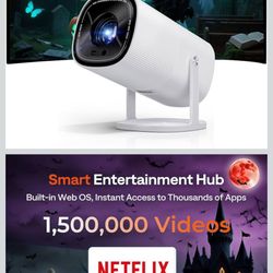 Brand New [Netflix-Licensed/Real Time Auto Focus & Auto Keystone] 1080P Halloween Projector with 5G WiFi & 2Way Bluetooth, 270°Rotation Boldever True 