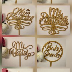 Wooden Cake Toppers. Mi Primera Comunión cake topper.  Mi bautizo,  baby shower, 15 años,  Boda cake Decoration. Nuestra Boda Cake Topper,  Miss XV