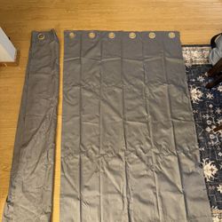Dark Gray Blackout Curtains 65”x42” (2)