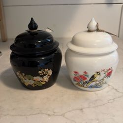 1960’ 70’s Vintage Avon Ginger/Apothecary Jars, Milk Glass $15 Each 