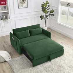 55” Upholstered Reclining Sleeper Sofa (Brand New) 