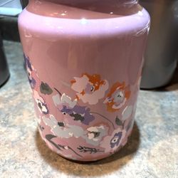 Large Floral Mason Vase. 