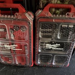 Milwaukee Packout With Assorted Sockets And Ratchet 