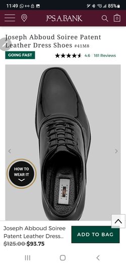 ALMOST NEW AUTHENTIC JOSEPH ABOUD SHINY PATENT LEATHER MENS SIZE 12 SHOES.