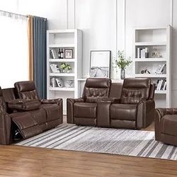 Rita 3 Pcs Reclining Set - Financing Available
