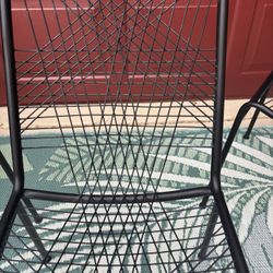 CB2 Alpha Black Metal Chairs X 6