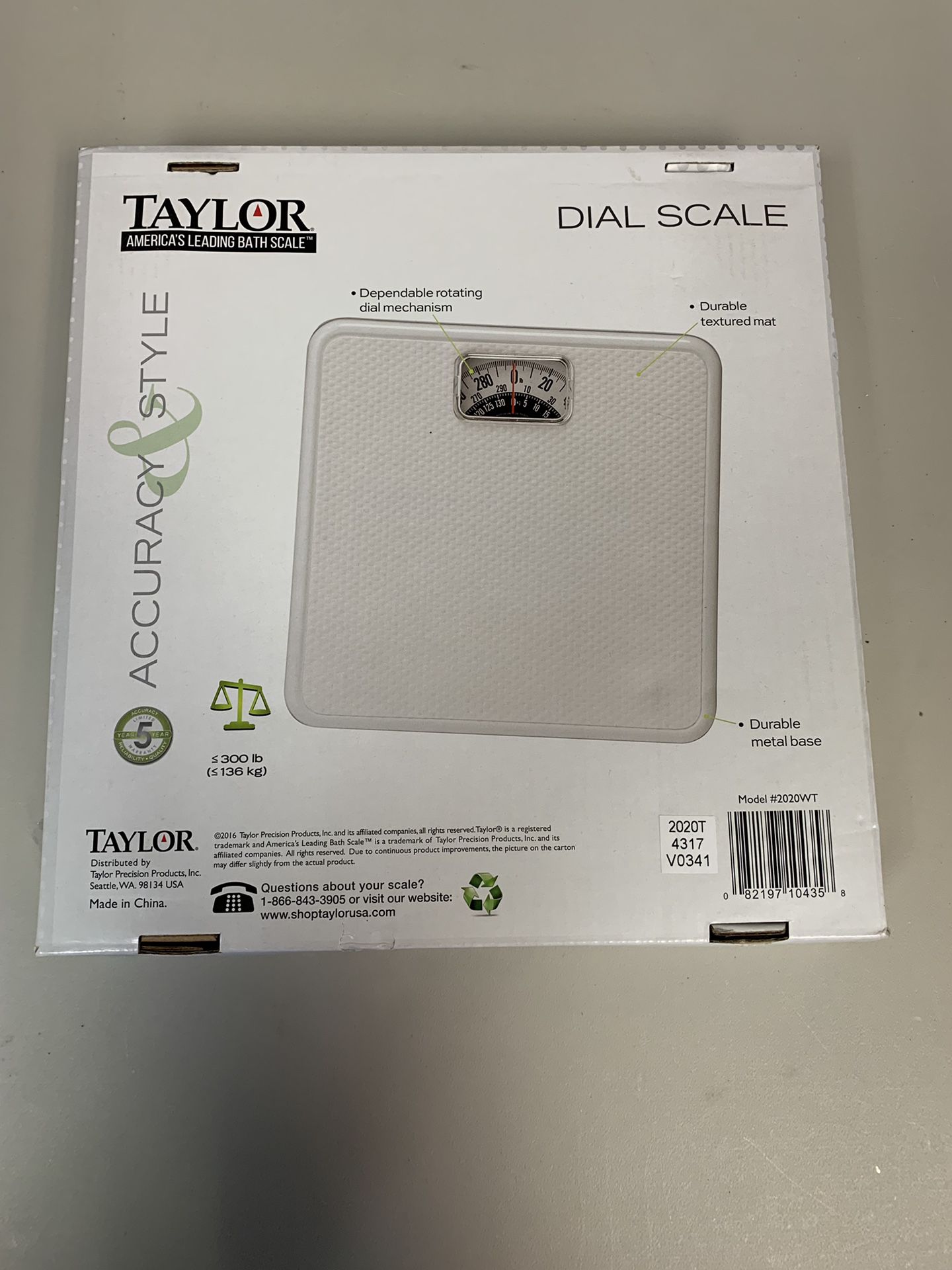 New Bathroom Scale TAYLOR White