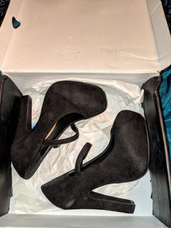 Faux Suede Mary Jane Heels