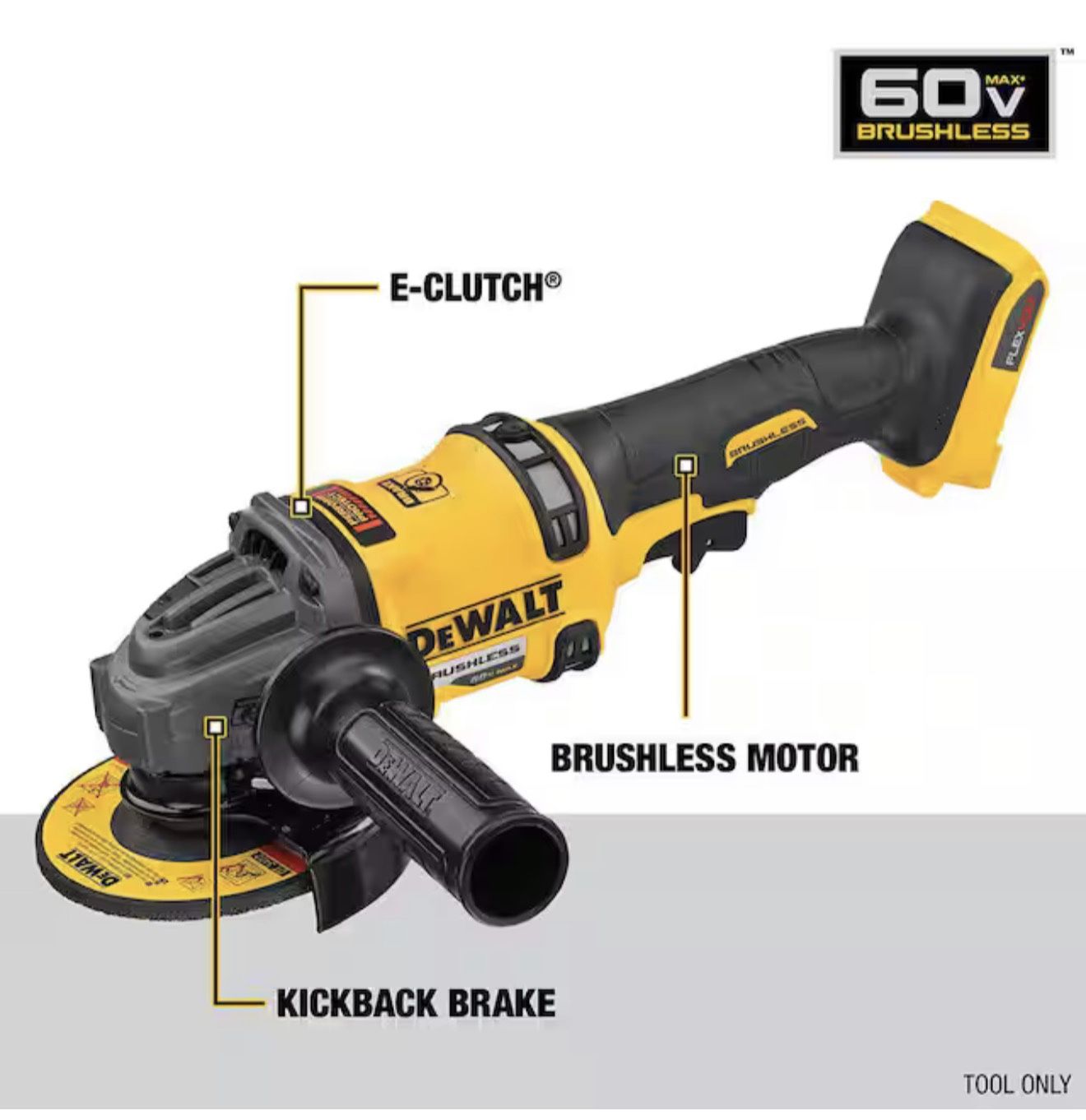 DeWALT FLEXVOLT 60V MAX Cordless Brushless 4.5 in. to 6 in. Small Angle Grinder with Kickback Brake (NEW IN BOX) (Tool Only)