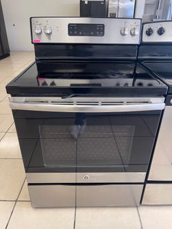 GE GLASS TOP STOVE STAINLESS STEEL
