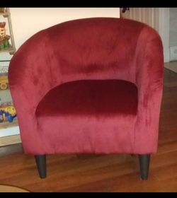 Wine Velvet Bucket-Style Chair