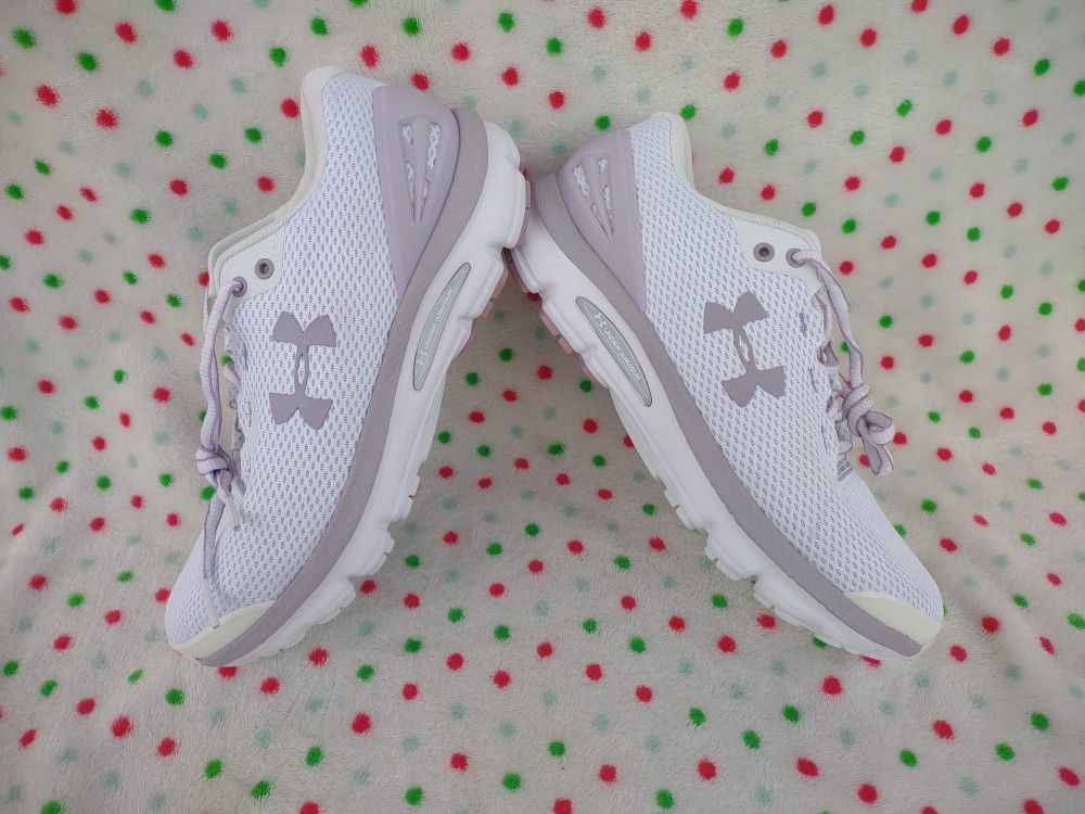 Under Armour Charged Gemini 2020 White Purple Haze Running Womens Size 7