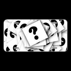 License Plate Novelty Car Front Question Question Mark Request Matter