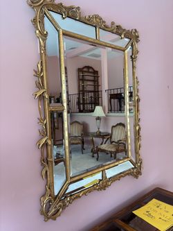 Large Gold Ornate Baroque Wall Mirror