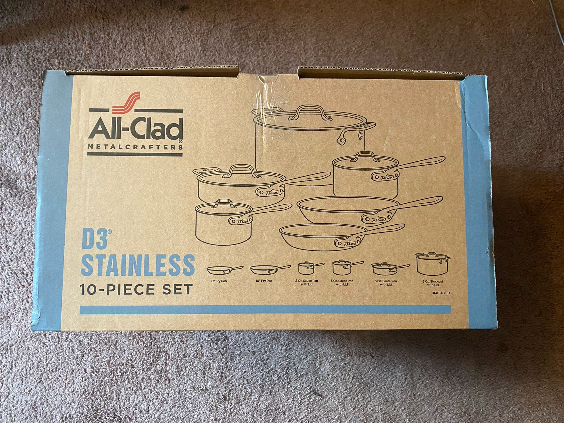 ALL-CLAD D3 10-piece Stainless Cookware Set New