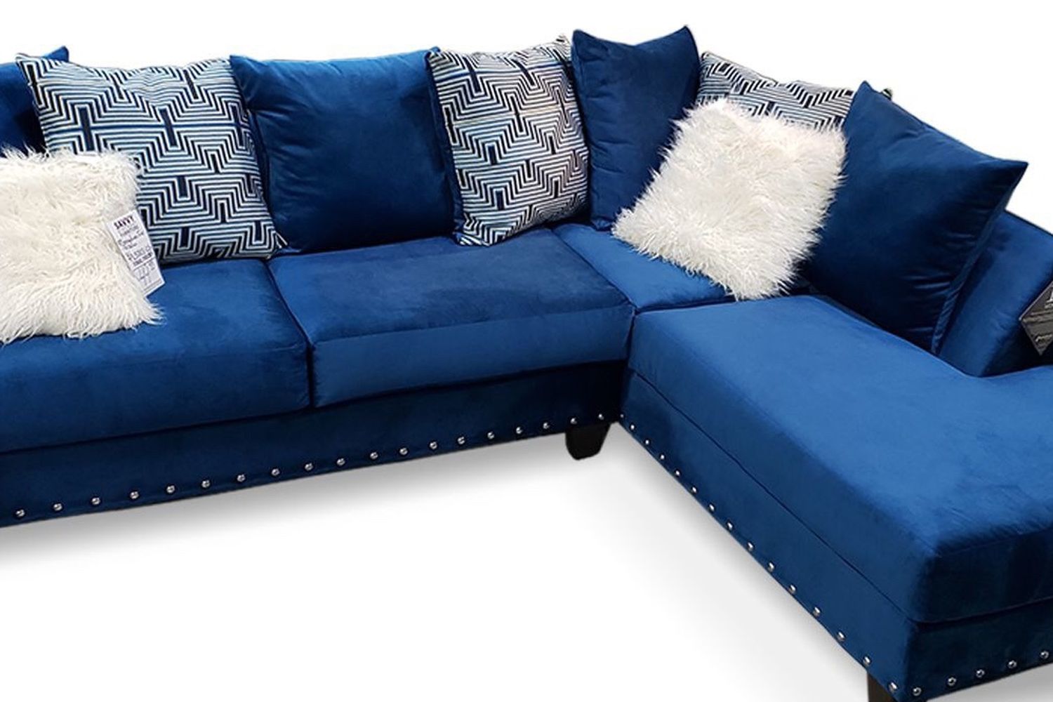 Beautiful Royal Blue Couch With Pillows