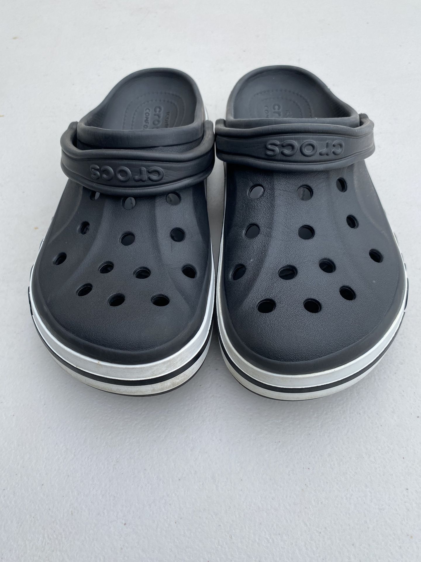 Crocs Men 8 Womens 10 Bayaband Clogs Slip On Black Water Shoes